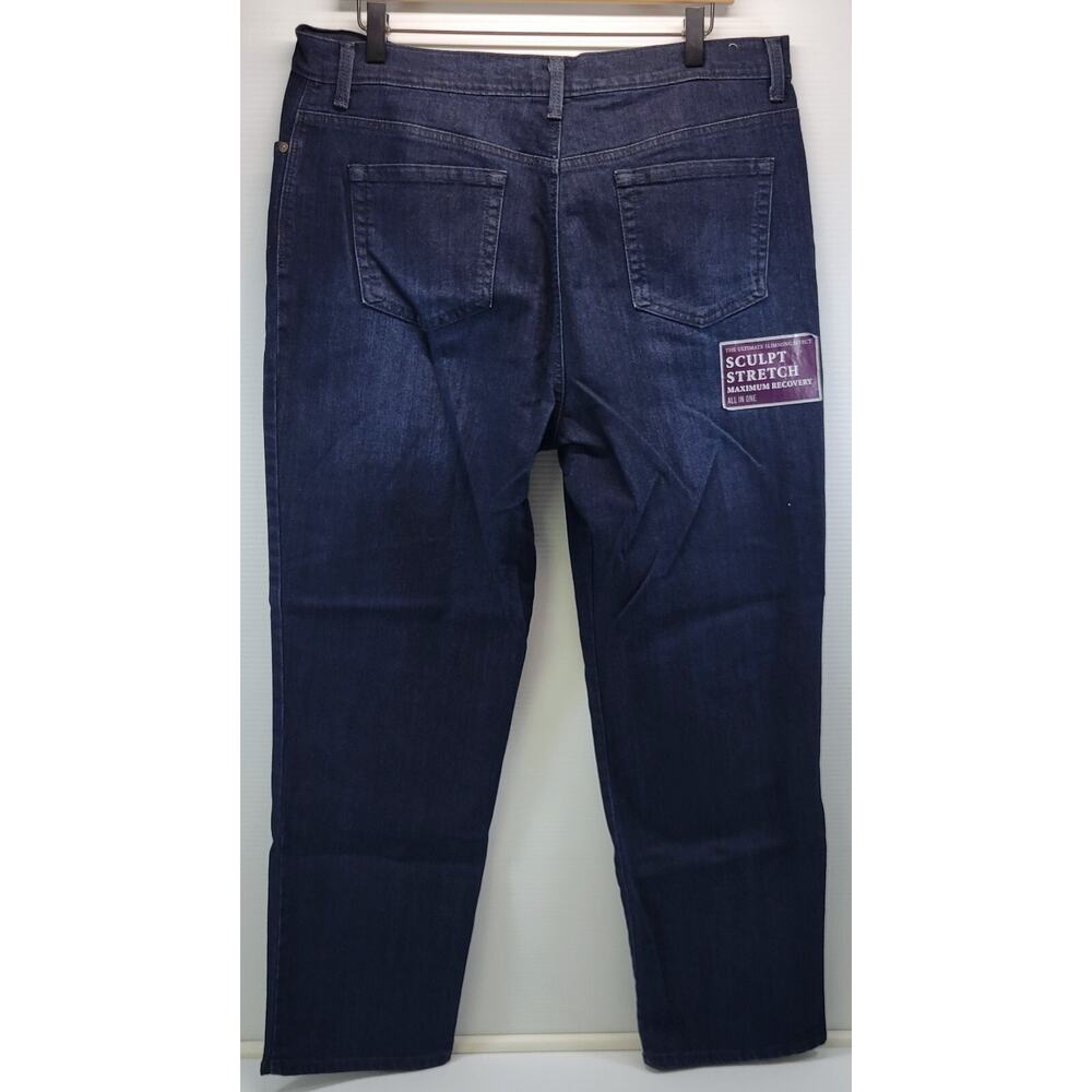 L32) Women's Gloria Vanderbilt Amanda Blue Slimming Jeans Pants Size 16 Short - Picture 4 of 14